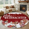 thumbnail image 1 of Round Rug 7Ft Washable Non-Slip, Red Christmas Circle Area Rugs for Living Room Bedroom, Santa Snowman Snowflake Gifts Elk Indoor Floor Mats Carpet Runner for Home Decor Aesthetic, 1 of 8