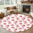 thumbnail image 1 of Round Rug 7Ft Washable Non-Slip, Red Roses Circle Area Rugs for Living Room Bedroom, Valentine's Day Flowers Floral Simple Vintage Indoor Floor Mats Carpet Runner for Home Decor Aesthetic, 1 of 8