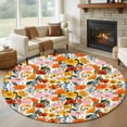 thumbnail image 1 of Round Rug 7Ft Washable Non-Slip, Spring Flowers Circle Area Rugs for Living Room Bedroom, Watercolor Floral Daisy Poppy Plants Rustic Indoor Floor Mats Carpet Runner for Home Decor Aesthetic, 1 of 8
