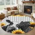 thumbnail image 1 of Round Rug 7Ft Washable Non-Slip, Sunflower Cows Circle Area Rugs for Living Room Bedroom, Farmhouse Floral Watercolor Botanical Plaid Indoor Floor Mats Carpet Runner for Home Decor Aesthetic, 1 of 8