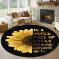thumbnail image 1 of Round Rug 7Ft Washable Non-Slip, Yellow Sunflowers Circle Area Rugs for Living Room Bedroom, Floral Rustic Abstract Black Indoor Floor Mats Carpet Runner for Home Decor Aesthetic, 1 of 8