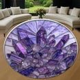 thumbnail image 1 of Round Rug, Amethyst Cute Design Soft Washable Carpet, Non-Slip Floor Mat for Living Room Bedroom Home Decor 31 Inch, 1 of 6