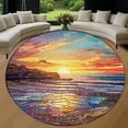 thumbnail image 1 of Round Rug, Beach31 Soft Washable Carpet, Non-Slip Floor Mat for Living Room Bedroom Home Decor 31 Inch, 1 of 6