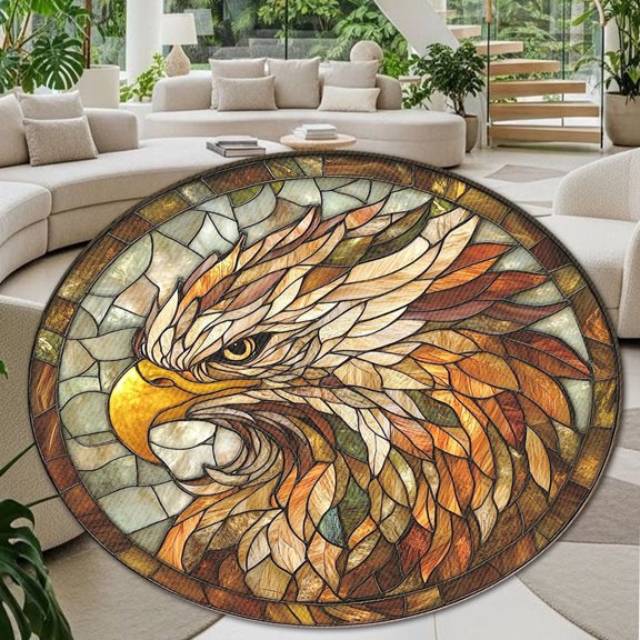 Round Rug, Eagle2 Soft Washable Carpet, Non-Slip Floor Mat for Living Room Bedroom Home Decor 24 Inch