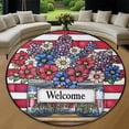 thumbnail image 1 of Round Rug, Flag3 Soft Washable Carpet, Non-Slip Floor Mat for Living Room Bedroom Home Decor 24 Inch, 1 of 6