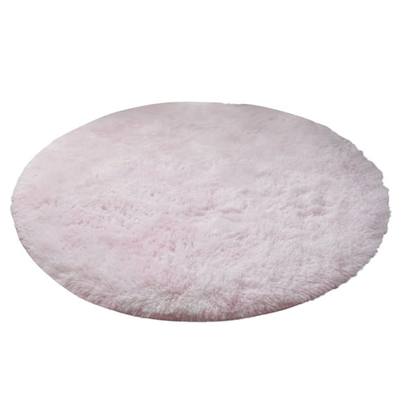 Round Rug Fluffy Shag Carpet - Soft Plush Circle Carpet for Bedroom Aesthetic Decor - Cozy Non Slip Plush Area Rug for Nursery, Dorm, Living Room Home Decor, Pink, 23.6 Inch