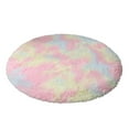 thumbnail image 1 of Round Rug Fluffy Shag Carpet - Soft Plush Circle Carpet for Bedroom Aesthetic Decor - Cozy Non Slip Plush Area Rug for Nursery, Dorm, Living Room Home Decor, Rainbow, 15.7 Inch, 1 of 6