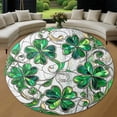thumbnail image 1 of Round Rug, Luckily Shamrock1 Soft Washable Carpet, Non-Slip Floor Mat for Living Room Bedroom Home Decor 24 Inch, 1 of 6