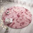 thumbnail image 1 of Round Rug Red Fluffy Shag Carpet, Soft Plush Circle Area Rug for Girls Bedroom, Aesthetic Nursery & Dorm Decor, Cozy Non Slip Floor Rug for Living Room & Bedside,Carpet, 1 of 5