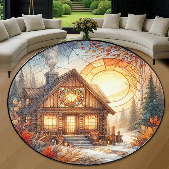 Round Rug, Sun6 Soft Washable Carpet, Non-Slip Floor Mat for Living Room Bedroom Home Decor 24 Inch