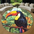 thumbnail image 1 of Round Rug, Toucan Soft Washable Carpet, Non-Slip Floor Mat for Living Room Bedroom Home Decor 31 Inch, 1 of 6