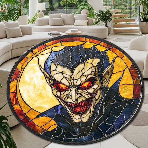 Round Rug, Vampire1 Soft Washable Carpet, Non-Slip Floor Mat for Living Room Bedroom Home Decor 24 Inch