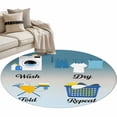 thumbnail image 1 of Round Rugs 3.3 Ft, Blue Ombre Laundry Non Slip Area Rugs for Kitchen Bedroom Entryway, Wash Dry Fold Repeat Washable Carpet Runner Rug Floor Mats for Bedroom Home Decor, 1 of 8