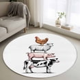 thumbnail image 1 of Round Rugs 3.3 Ft, Farm Animals Non Slip Area Rugs for Kitchen Bedroom Entryway, Watercolor Farmhouse Cow Pig Chickens Sheeps Washable Carpet Runner Rug Floor Mats for Bedroom Home Decor, 1 of 8