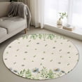 thumbnail image 1 of Round Rugs 3.3 Ft, Farmhouse Botancial Non Slip Area Rugs for Kitchen Bedroom Entryway, Pastoral Daisy Leaves Rustic Burlap Washable Carpet Runner Rug Floor Mats for Bedroom Home Decor, 1 of 8