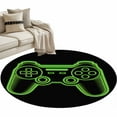 thumbnail image 1 of Round Rugs 3.3 Ft, Green Game Controller Non Slip Area Rugs for Kitchen Bedroom Entryway, Modern Art Gaming Handheld Black Washable Carpet Runner Rug Floor Mats for Bedroom Home Decor, 1 of 9