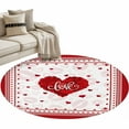 thumbnail image 1 of Round Rugs 3.3 Ft, Red Valentine's Day Non Slip Area Rugs for Kitchen Bedroom Entryway, Love Heart Romantic Valentines Washable Carpet Runner Rug Floor Mats for Bedroom Home Decor, 1 of 9