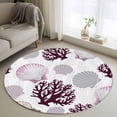 thumbnail image 1 of Round Rugs 3.3 Ft, Shell Coral Coastal Non Slip Area Rugs for Kitchen Bedroom Entryway, Nautical Summer Beach Ocean Sea Washable Carpet Runner Rug Floor Mats for Bedroom Home Decor, 1 of 8