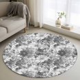 thumbnail image 1 of Round Rugs 3.3 Ft, Spring Floral Non Slip Area Rugs for Kitchen Bedroom Entryway, Retro Country Flowers Leaves Botanical Gray Washable Carpet Runner Rug Floor Mats for Bedroom Home Decor, 1 of 8
