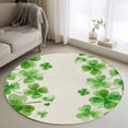 thumbnail image 1 of Round Rugs 3.3 Ft, St. Patrick's Day Non Slip Area Rugs for Kitchen Bedroom Entryway, Watercolor Lucky Clovers Green Rustic Washable Carpet Runner Rug Floor Mats for Bedroom Home Decor, 1 of 8