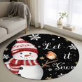 thumbnail image 1 of Round Rugs 3.3Ft, Black Snowman Christmas Round Area Rug Washable Indoor Throw Carpet, Xmas Snowflake Birds Soft Non Slip Circle Rug for Laundry Room Patio Home Decor Aesthetic, 1 of 8