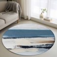 thumbnail image 1 of Round Rugs 3.3Ft, Blue Beige Black Round Area Rug Washable Indoor Throw Carpet, Modern Oil Painting Art Soft Non Slip Circle Rug for Laundry Room Patio Home Decor Aesthetic, 1 of 8