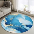 thumbnail image 1 of Round Rugs 3.3Ft, Blue Marble Round Area Rug Washable Indoor Throw Carpet, Modern Ink Painting Abstract Art Soft Non Slip Circle Rug for Laundry Room Patio Home Decor Aesthetic, 1 of 8