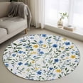 thumbnail image 1 of Round Rugs 3.3Ft, Blue Yellow Spring Floral Round Area Rug Washable Indoor Throw Carpet, Elegant Summer Botanical Green Soft Non Slip Circle Rug for Laundry Room Patio Home Decor Aesthetic, 1 of 8