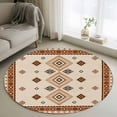 thumbnail image 1 of Round Rugs 3.3Ft, Boho Geometric Round Area Rug Washable Indoor Throw Carpet, Country Ethnic Nation Abstract Motifs Soft Non Slip Circle Rug for Laundry Room Patio Home Decor Aesthetic, 1 of 8