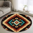 thumbnail image 1 of Round Rugs 3.3Ft, Boho Orange Teal Round Area Rug Washable Indoor Throw Carpet, Southwestern Abstract Geometric Ethnic Soft Non Slip Circle Rug for Laundry Room Patio Home Decor Aesthetic, 1 of 8