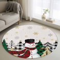 thumbnail image 1 of Round Rugs 3.3Ft, Christmas Round Area Rug Washable Indoor Throw Carpet, Rustic Snowman Winter Snowflake Xmas Tree Soft Non Slip Circle Rug for Laundry Room Patio Home Decor Aesthetic, 1 of 8