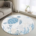 thumbnail image 1 of Round Rugs 3.3Ft, Coastal Trutle Round Area Rug Washable Indoor Throw Carpet, Nautical Summer Beach Ocean Coral Soft Non Slip Circle Rug for Laundry Room Patio Home Decor Aesthetic, 1 of 8