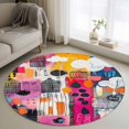 thumbnail image 1 of Round Rugs 3.3Ft, Colorful Oil Painted Round Area Rug Washable Indoor Throw Carpet, Abstract Modern Contemporary Soft Non Slip Circle Rug for Laundry Room Patio Home Decor Aesthetic, 1 of 8