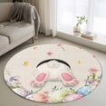thumbnail image 1 of Round Rugs 3.3Ft, Easter Round Area Rug Washable Indoor Throw Carpet, Country Spring Rabbit Feet Eggs Botanical Flowers Soft Non Slip Circle Rug for Laundry Room Patio Home Decor Aesthetic, 1 of 8