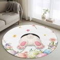 thumbnail image 1 of Round Rugs 3.3Ft, Easter Round Area Rug Washable Indoor Throw Carpet, Spring Rabbit Feet Eggs Botanical Blooms Flowers Soft Non Slip Circle Rug for Laundry Room Patio Home Decor Aesthetic, 1 of 8
