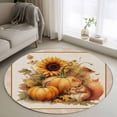 thumbnail image 1 of Round Rugs 3.3Ft, Fall Thanksgiving Round Area Rug Washable Indoor Throw Carpet, Orange Pumpkin Farm Animal Sunflower Rustic Soft Non Slip Circle Rug for Laundry Room Patio Home Decor Aesthetic, 1 of 8