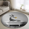 thumbnail image 1 of Round Rugs 3.3Ft, Funny Giraffes Round Area Rug Washable Indoor Throw Carpet, Cute Art Vintage Lovely Animals on Bathtub Soft Non Slip Circle Rug for Laundry Room Patio Home Decor Aesthetic, 1 of 8