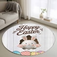 thumbnail image 1 of Round Rugs 3.3Ft, Grey Easter Round Area Rug Washable Indoor Throw Carpet, Spring Cartoon Bunny Colorful Eggs Wood Grain Soft Non Slip Circle Rug for Laundry Room Patio Home Decor Aesthetic, 1 of 8
