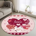 thumbnail image 1 of Round Rugs 3.3Ft, Light Pink Valentines Day Round Area Rug Washable Indoor Throw Carpet, Love Hearts Romantic Farmhouse Soft Non Slip Circle Rug for Laundry Room Patio Home Decor Aesthetic, 1 of 8