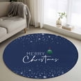 thumbnail image 1 of Round Rugs 3.3Ft, Navy Blue Christmas Round Area Rug Washable Indoor Throw Carpet, Xmas Tree Snowflake Soft Non Slip Circle Rug for Laundry Room Patio Home Decor Aesthetic, 1 of 8