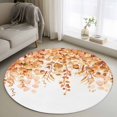 thumbnail image 1 of Round Rugs 3.3Ft, Orange Eucalyptus Leaves Round Area Rug Washable Indoor Throw Carpet, Spring Floral Summer Botanical Soft Non Slip Circle Rug for Laundry Room Patio Home Decor Aesthetic, 1 of 8