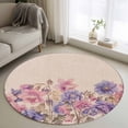 thumbnail image 1 of Round Rugs 3.3Ft, Pink Blue Spring Floral Round Area Rug Washable Indoor Throw Carpet, Rustic Summer Flower Botanical Soft Non Slip Circle Rug for Laundry Room Patio Home Decor Aesthetic, 1 of 8