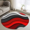 thumbnail image 1 of Round Rugs 3.3Ft, Red Grey Ombre Round Area Rug Washable Indoor Throw Carpet, Geometric Art Modern Moire Abstract Soft Non Slip Circle Rug for Laundry Room Patio Home Decor Aesthetic, 1 of 8