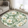 thumbnail image 1 of Round Rugs 3.3Ft, Sage Green Spring Floral Round Area Rug Washable Indoor Throw Carpet, Summer Botanical Farmhouse Soft Non Slip Circle Rug for Laundry Room Patio Home Decor Aesthetic, 1 of 8