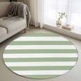 thumbnail image 1 of Round Rugs 3.3Ft, Sage Green Striped Round Area Rug Washable Indoor Throw Carpet, Farmhouse Sage Green Stripes Soft Non Slip Circle Rug for Laundry Room Patio Home Decor Aesthetic, 1 of 8