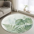 thumbnail image 1 of Round Rugs 3.3Ft, Summer Botanical Round Area Rug Washable Indoor Throw Carpet, Green Palm Leaves Tropical Plant Soft Non Slip Circle Rug for Laundry Room Patio Home Decor Aesthetic, 1 of 8