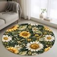 thumbnail image 1 of Round Rugs 3.3Ft, Summer Sunflowers Round Area Rug Washable Indoor Throw Carpet, Spring Floral Botanical Watercolor Soft Non Slip Circle Rug for Laundry Room Patio Home Decor Aesthetic, 1 of 8