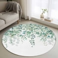 thumbnail image 1 of Round Rugs 3.3Ft, Teal Eucalyptus Leaves Round Area Rug Washable Indoor Throw Carpet, Spring Floral Summer Botanical Soft Non Slip Circle Rug for Laundry Room Patio Home Decor Aesthetic, 1 of 8