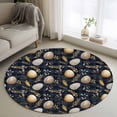 thumbnail image 1 of Round Rugs 3.3Ft, Vintage Easter Eggs Round Area Rug Washable Indoor Throw Carpet, Spring Botanical Leaves Black Soft Non Slip Circle Rug for Laundry Room Patio Home Decor Aesthetic, 1 of 8