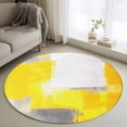 thumbnail image 1 of Round Rugs 3.3Ft, Yellow Gray Round Area Rug Washable Indoor Throw Carpet, Oil Painting Abstract Geometric Modern Soft Non Slip Circle Rug for Laundry Room Patio Home Decor Aesthetic, 1 of 8